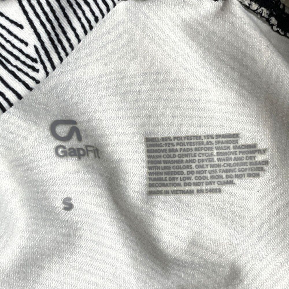 GapFit Women's Support Strappy Sports Bra White & Black Print Padded Size Small - Picture 6 of 8